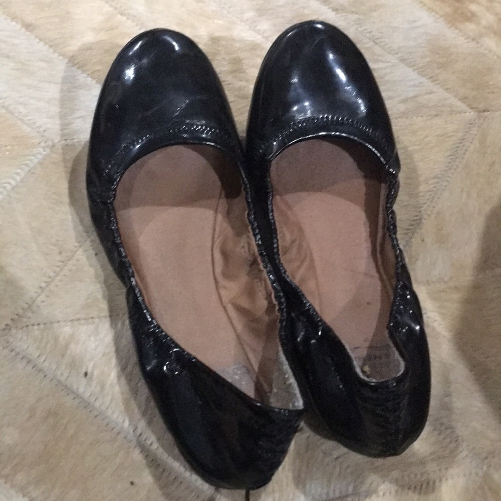 Black leather good condition flats